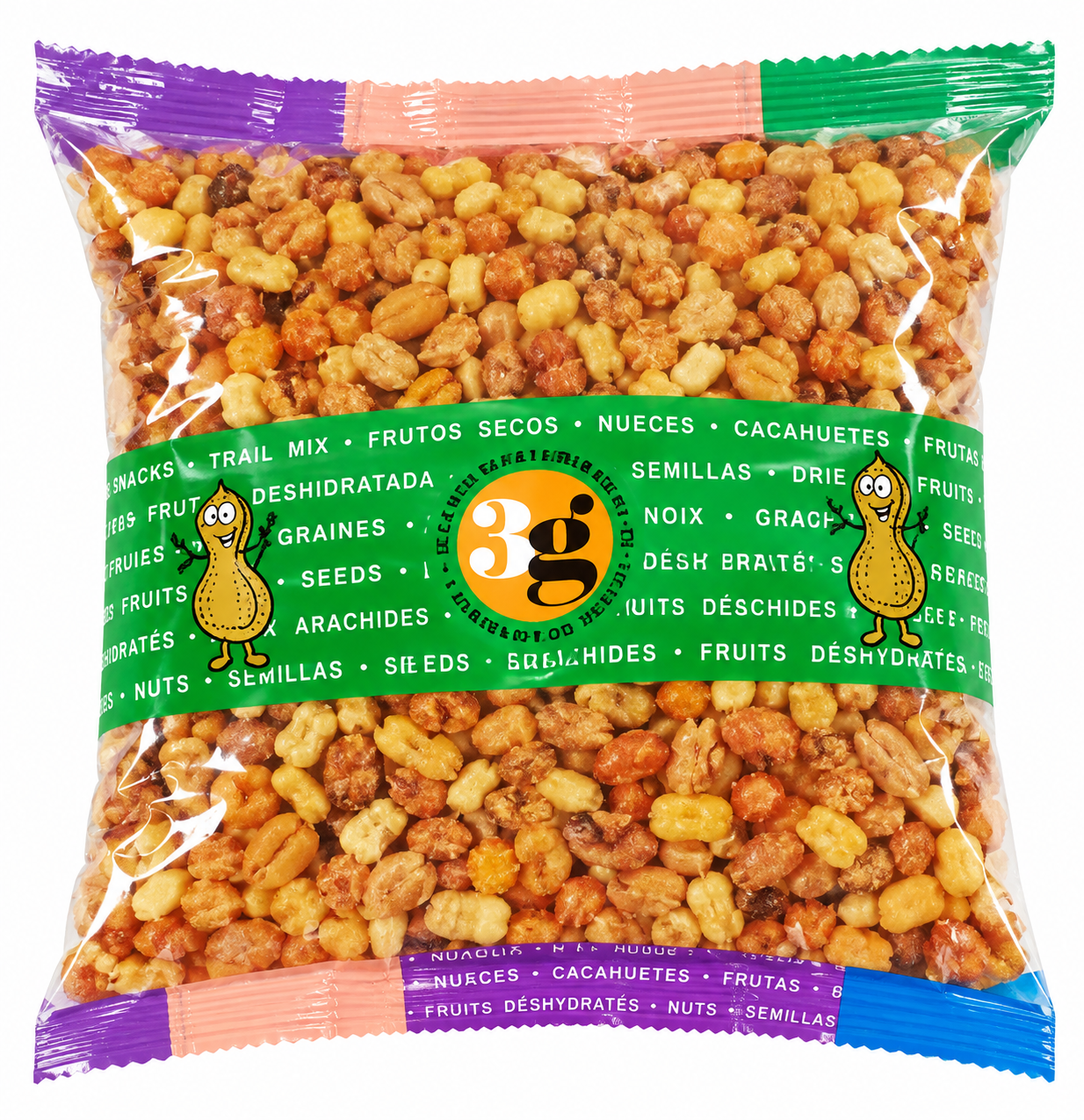 Hot Mix de frutos secos mezclados 3G en bolsa de 1 kg.
