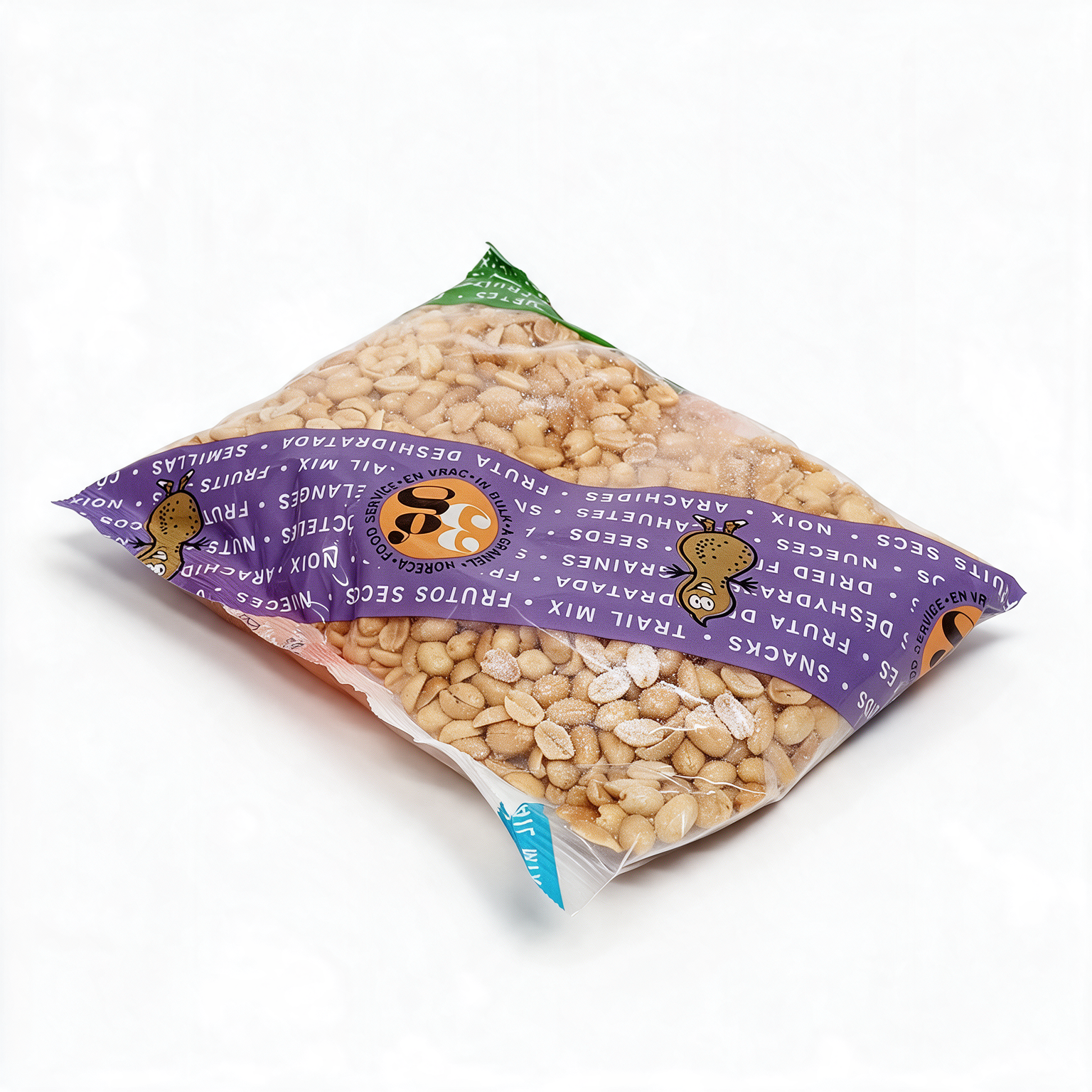 Cacahuetes repelados fritos con sal 3G en bolsa de 1 kg.