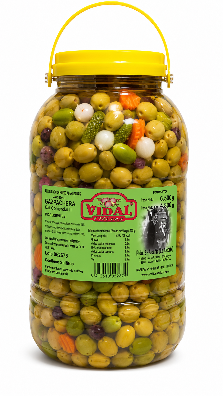 Aceitunas Gazpachera Vidal 4,8 kg (Peso Escurrido)