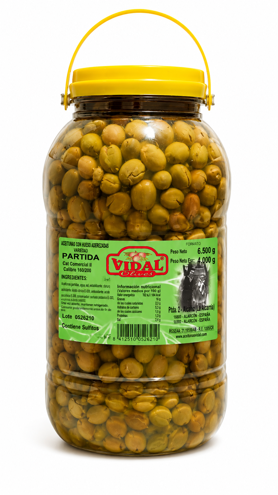 Aceitunas Partidas Vidal 4,0 kg (Peso Escurrido)