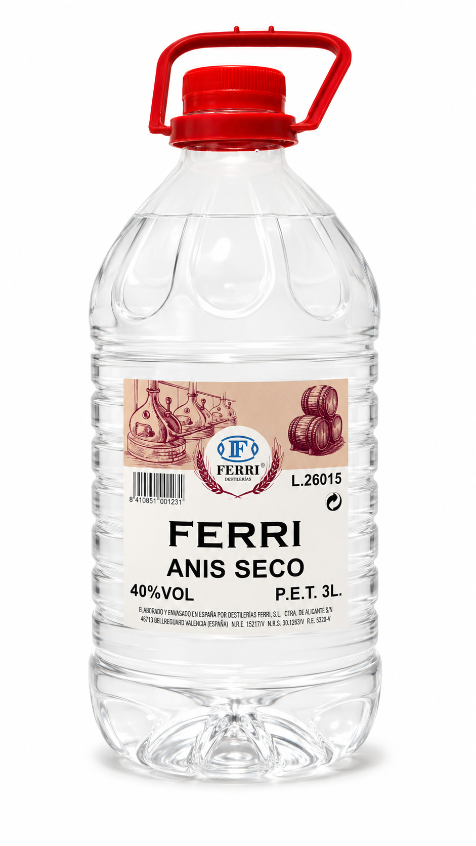 Anís Seco Ferri 40° 3L PET Caçalla en garrafa de 3 litros