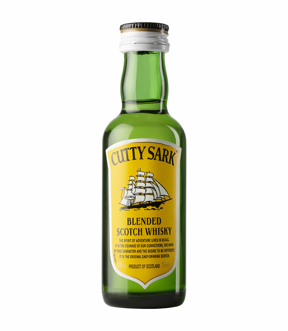Miniat. Whisky Cutty Sark 5cl Plástico